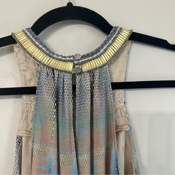 Charlie Jade Ava Multicolored Sleeveless Beaded Neck Maxi Dress Size XS NWT - Picture 9 of 12